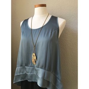 Blue Silky Top